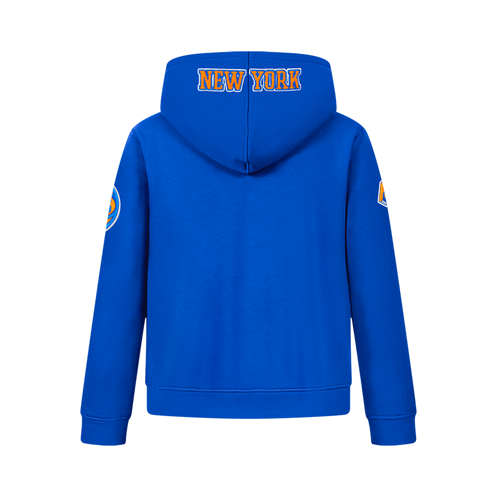 NBA NEW YORK KNICKS CLASSIC CHANDAIL À CAPUCHON EN MOLLETON À GLISSIÈRE POUR GARÇON JUNIOR (BLEU ROYAL)