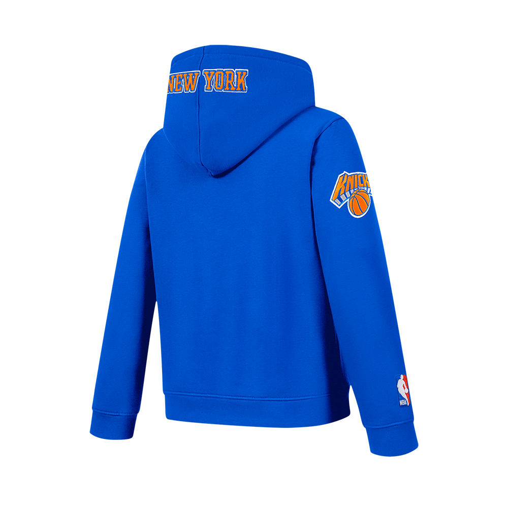 NBA NEW YORK KNICKS CLASSIC CHANDAIL À CAPUCHON EN MOLLETON À GLISSIÈRE POUR GARÇON JUNIOR (BLEU ROYAL)
