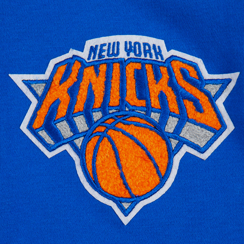 NBA NEW YORK KNICKS CLASSIC CHANDAIL À CAPUCHON EN MOLLETON À GLISSIÈRE POUR GARÇON JUNIOR (BLEU ROYAL)