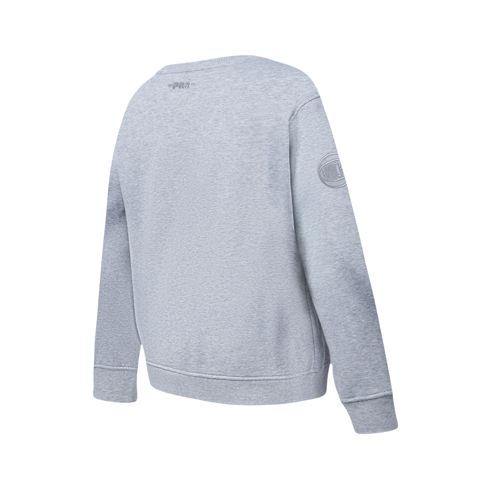 NBA NEW YORK KNICKS NEUTRAL CHANDAIL À COL ROND EN MOLLETON POUR GARÇON JUNIOR (GRIS CHINÉ FONCÉ)