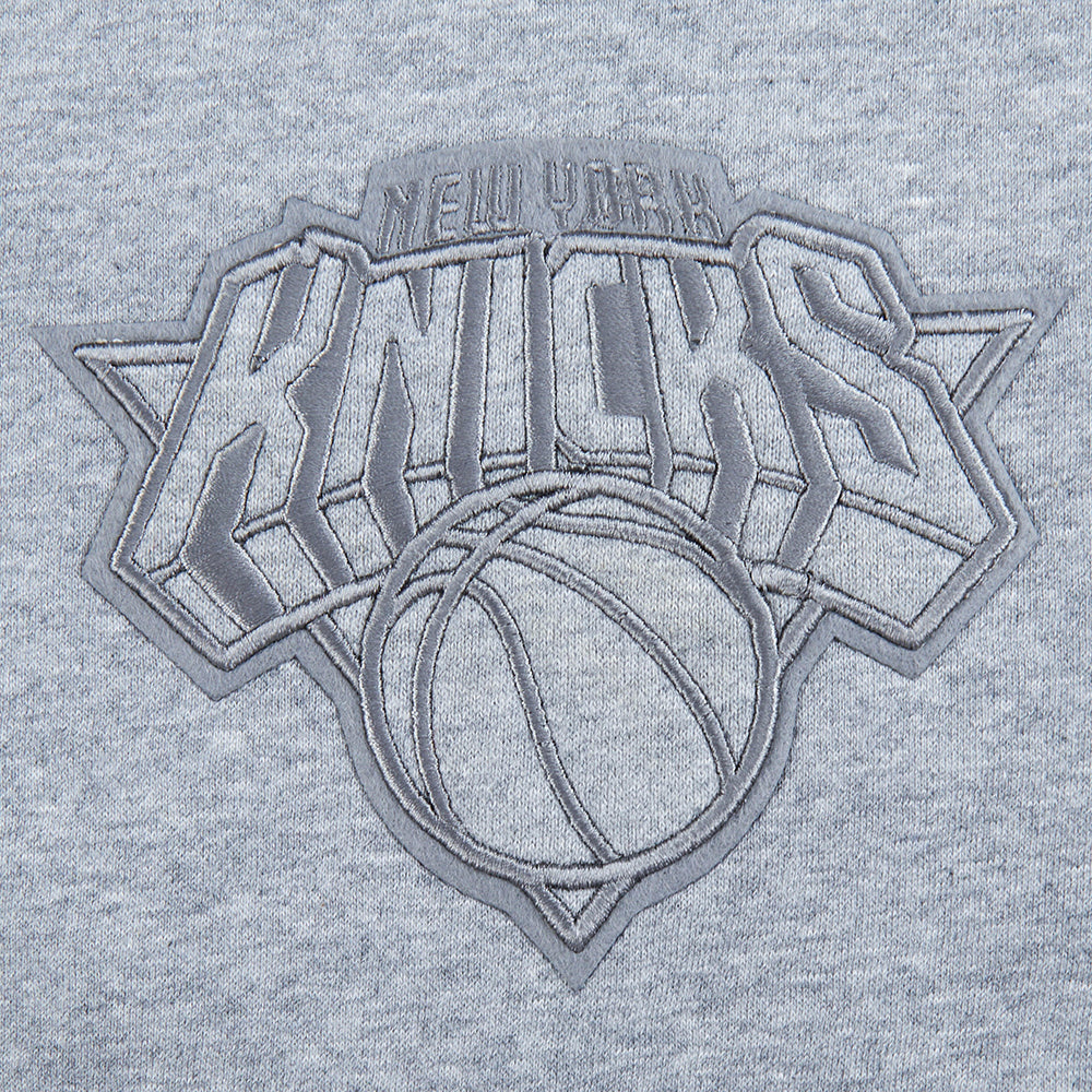 NBA NEW YORK KNICKS NEUTRAL CHANDAIL À COL ROND EN MOLLETON POUR GARÇON JUNIOR (GRIS CHINÉ FONCÉ)