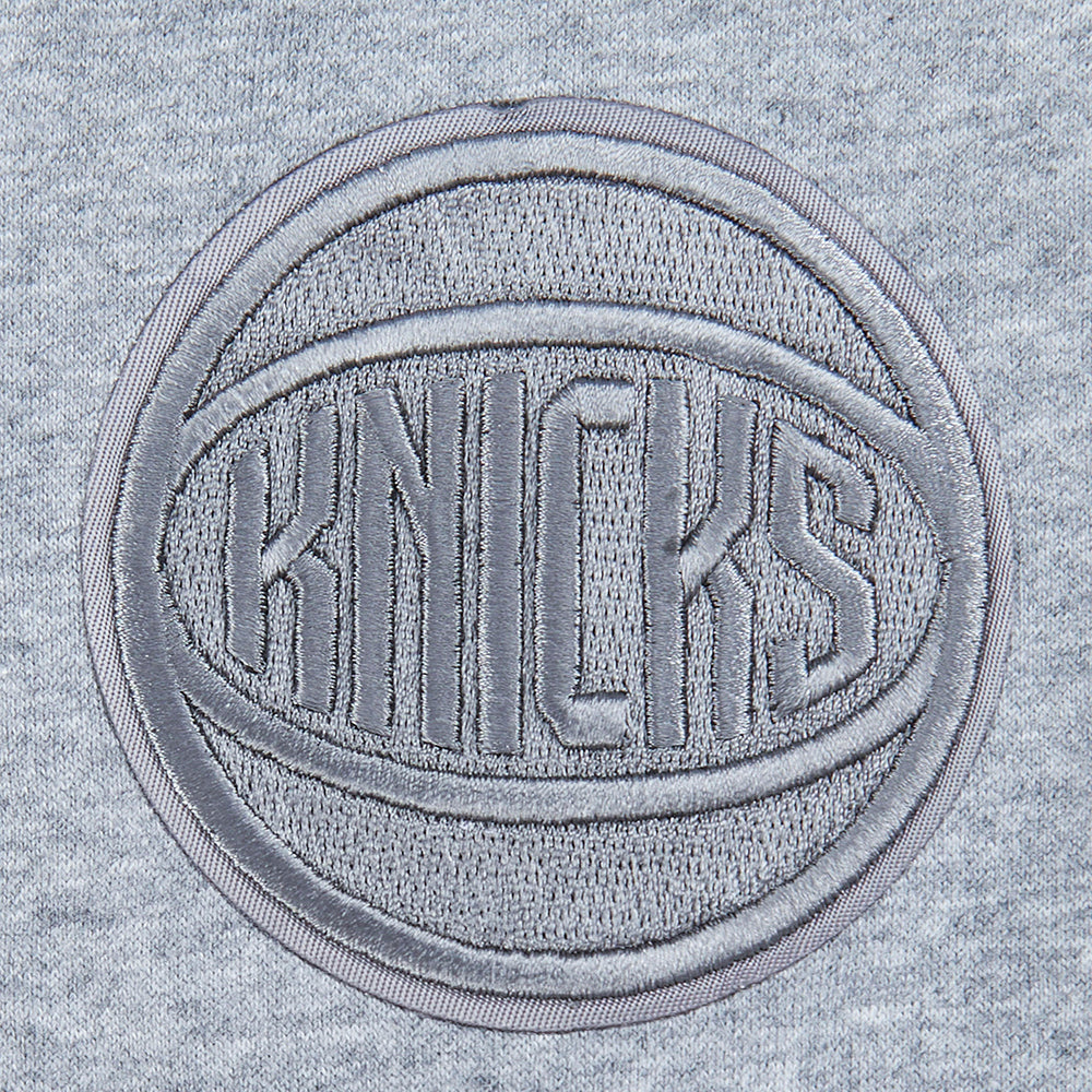 NBA NEW YORK KNICKS NEUTRAL CHANDAIL À COL ROND EN MOLLETON POUR GARÇON JUNIOR (GRIS CHINÉ FONCÉ)