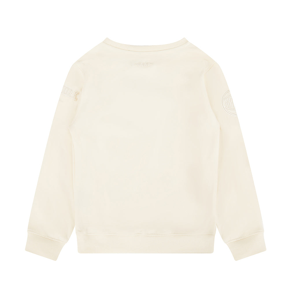 NBA NEW YORK KNICKS NEUTRAL BIG BOYS FLEECE CREWNECK (EGGSHELL)