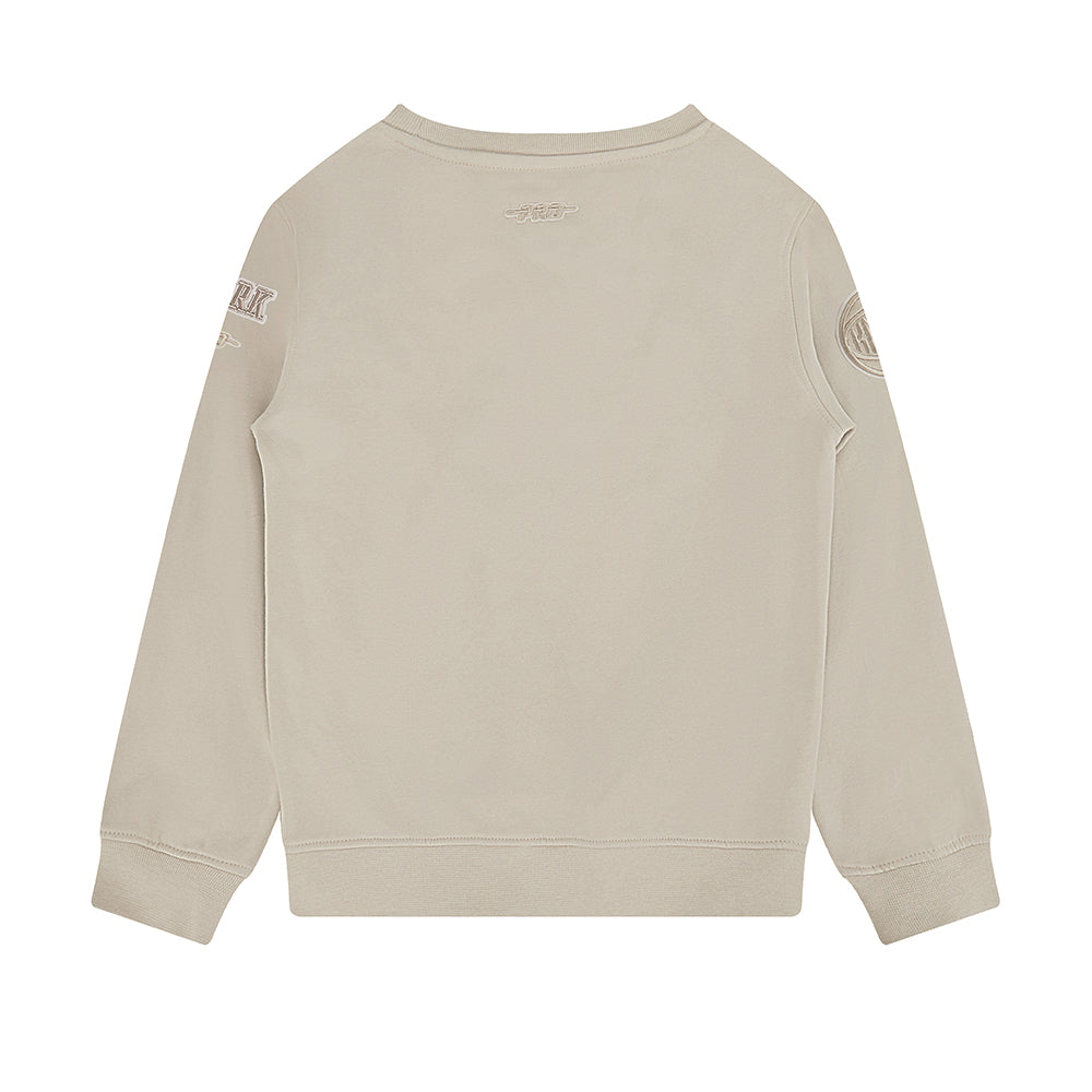 NBA NEW YORK KNICKS NEUTRAL BIG BOY'S FLEECE CREWNECK (TAUPE)