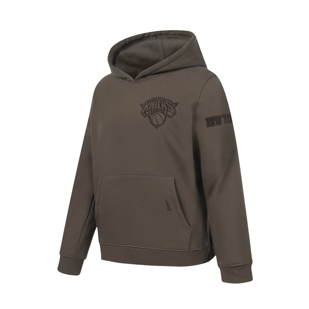 NBA NEW YORK KNICKS NEUTRAL CHANDAIL À CAPUCHON EN MOLLETON POUR GARÇON JUNIOR (TAUPE FONCÉ)
