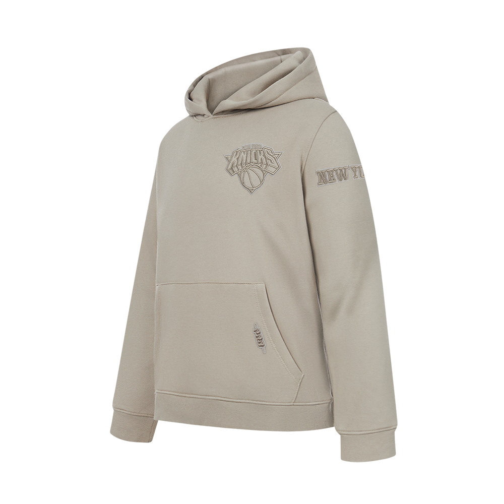 NBA NEW YORK KNICKS NEUTRAL BIG BOYS FLEECE PULLOVER HOODIE (TAUPE)