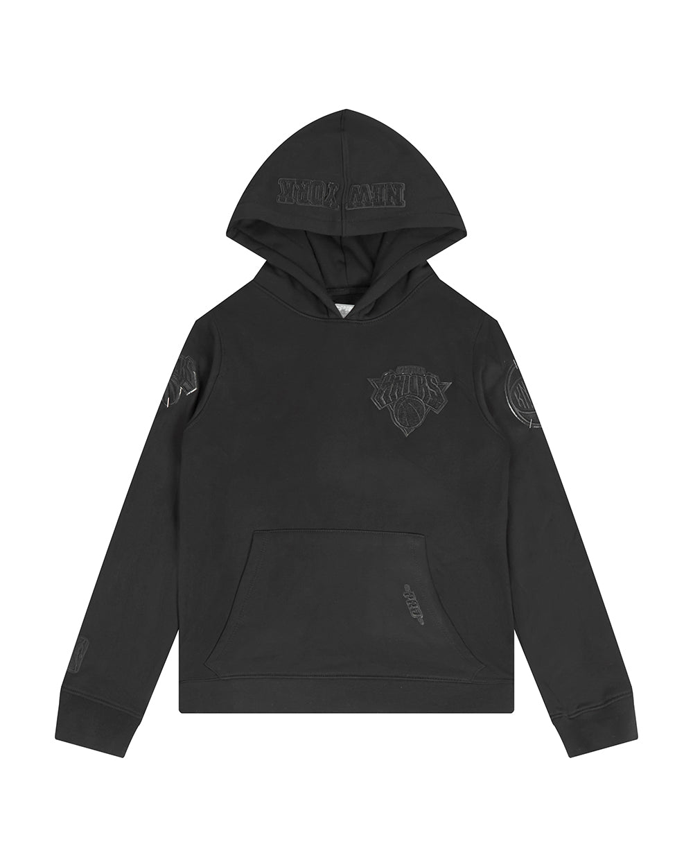 NBA NEW YORK KNICKS TRIPLE BLACK BIG BOY'S FLEECE PULLOVER HOODIE (BLACK)
