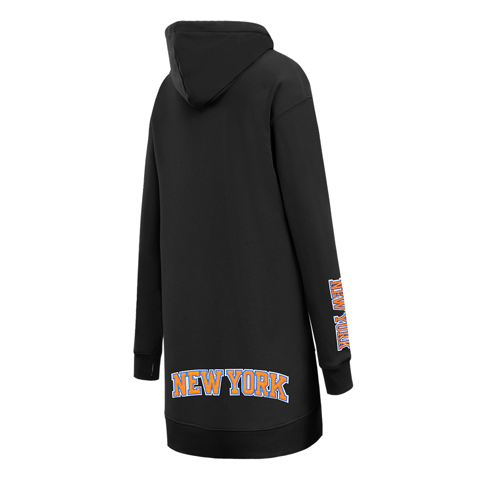 NBA NEW YORK KNICKS CLASSIC ROBE À CAPUCHON EN MOLLETON POUR FEMME (NOIR)