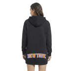 NBA NEW YORK KNICKS CLASSIC ROBE À CAPUCHON EN MOLLETON POUR FEMME (NOIR)