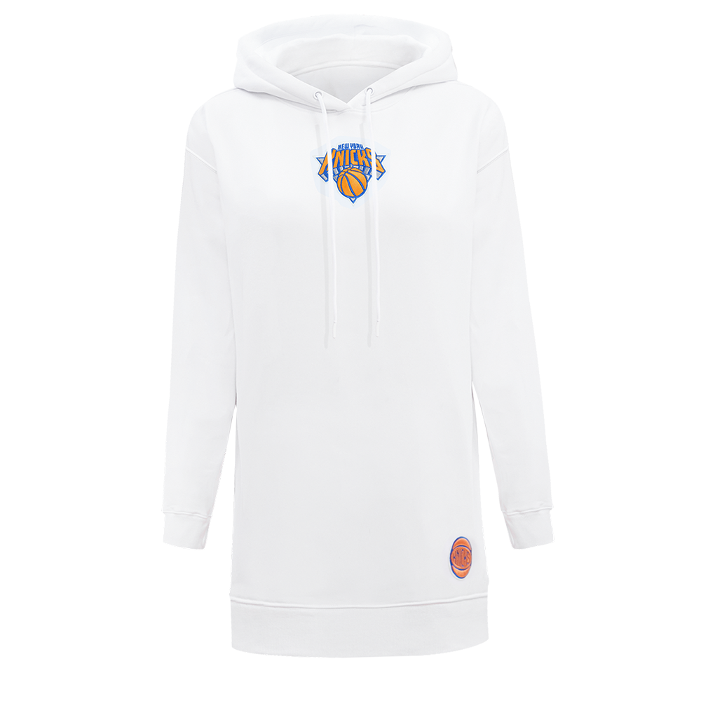 NBA NEW YORK KNICKS CLASSIC ROBE À CAPUCHON EN MOLLETON POUR FEMME (BLANC)
