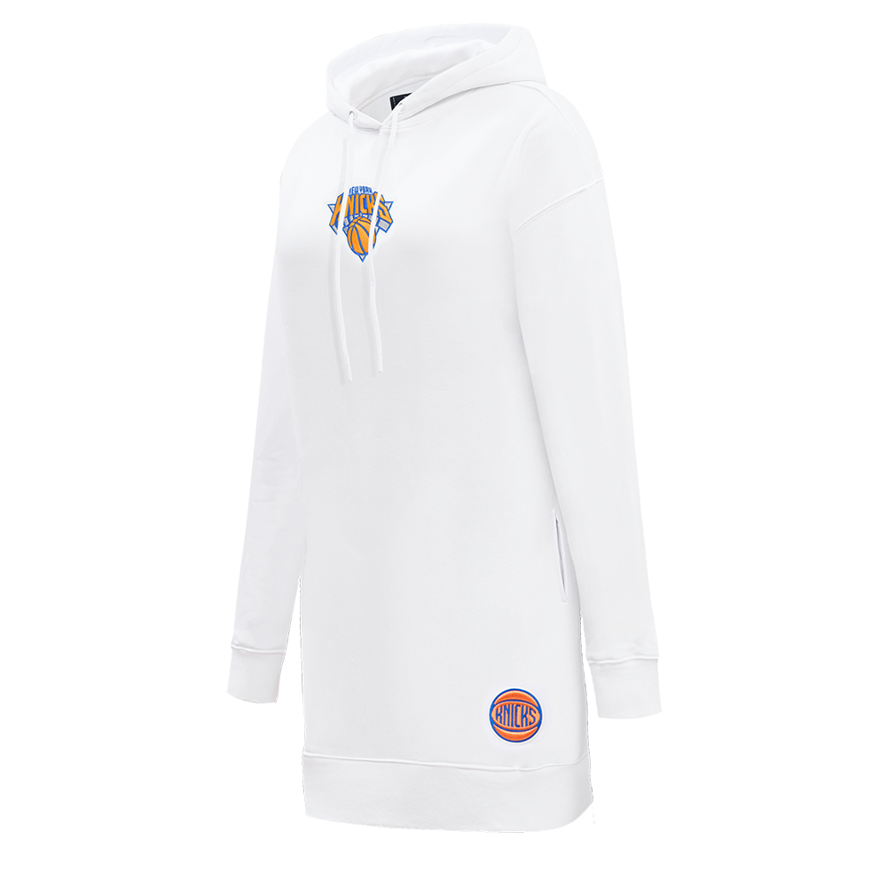 NBA NEW YORK KNICKS CLASSIC WOMEN'S FLC HOODIE DRESS (WHITE)