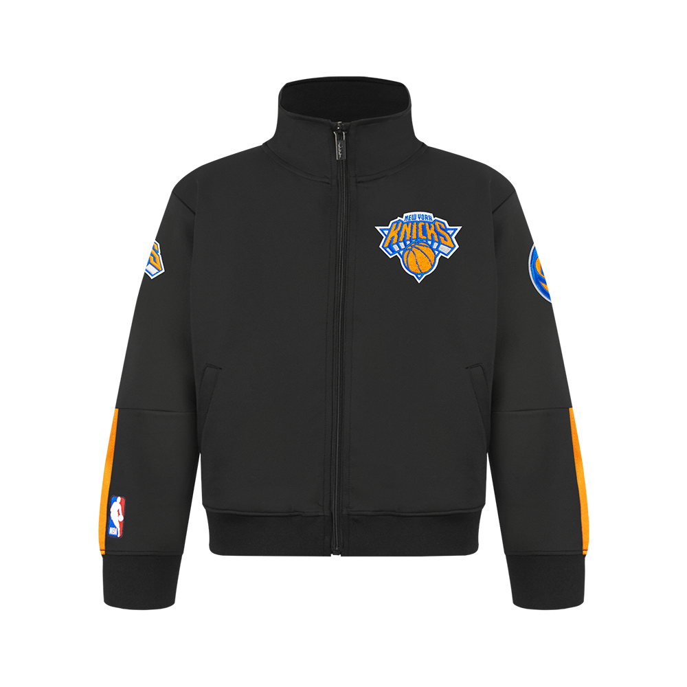 NBA NEW YORK KNICKS CLASSIC BIG BOY'S TRACK JACKET (BLACK/ORANGE)