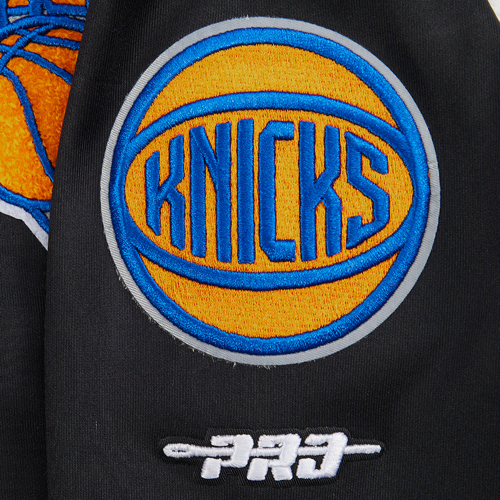 NBA NEW YORK KNICKS CLASSIC BIG BOY'S TRACK JACKET (BLACK/ORANGE)