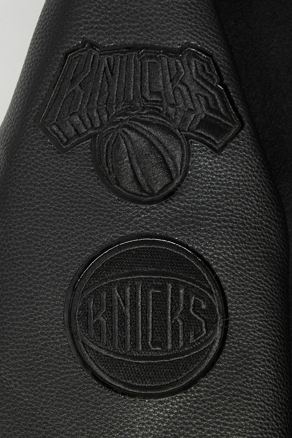 NBA NEW YORK KNICKS TRIPLE BLACK BIG BOY'S WOOL VARSITY JACKET (JET BLACK)