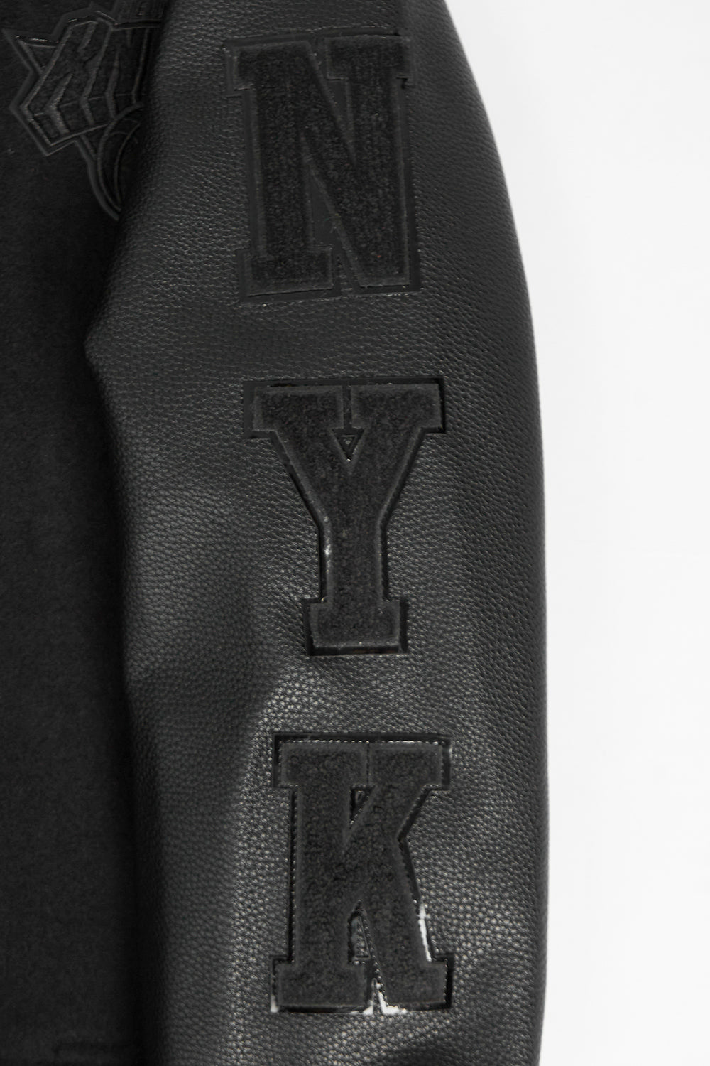 NBA NEW YORK KNICKS TRIPLE BLACK BIG BOY'S WOOL VARSITY JACKET (JET BLACK)