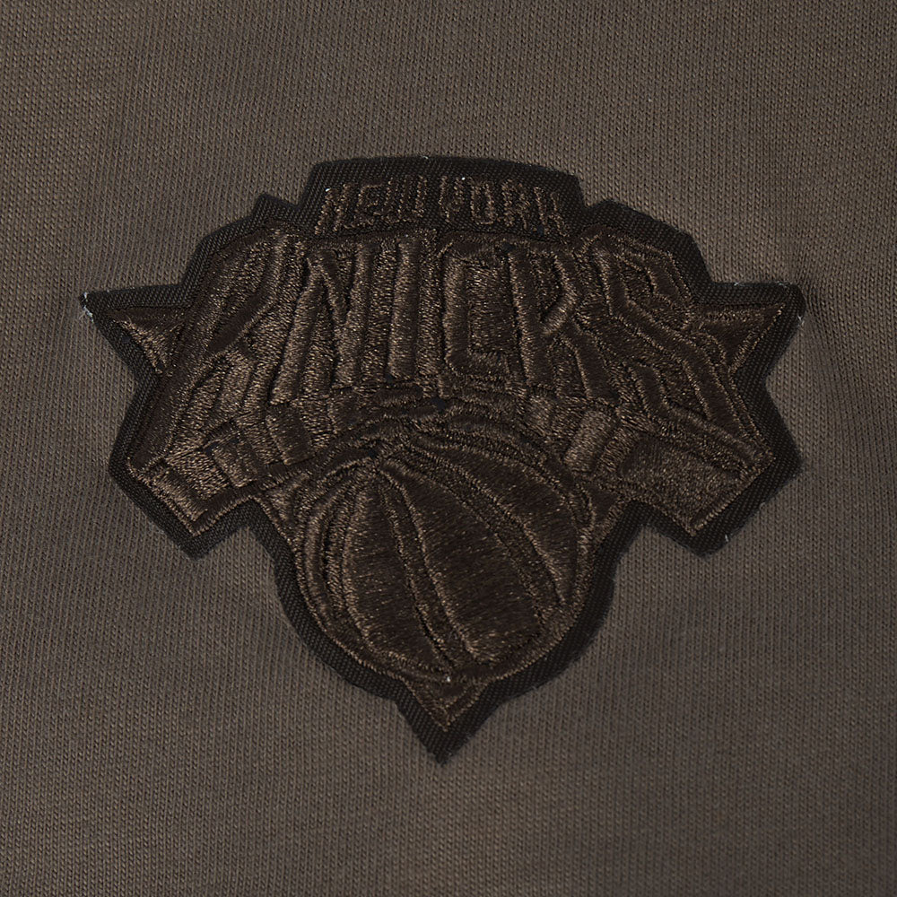 NBA NEW YORK KNICKS NEUTRAL T-SHIRT À MANCHES COURTES ET À COUPE CARRÉE POUR FILLE JUNIOR (TAUPE FONCÉ)