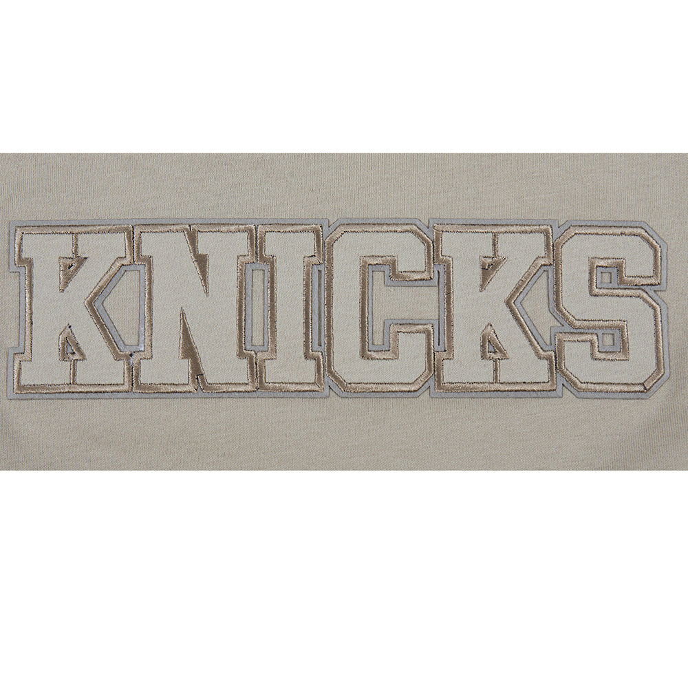 NBA NEW YORK KNICKS NEUTRAL T-SHIRT À MANCHES COURTES ET À COUPE CARRÉE POUR FILLE JUNIOR (TAUPE)