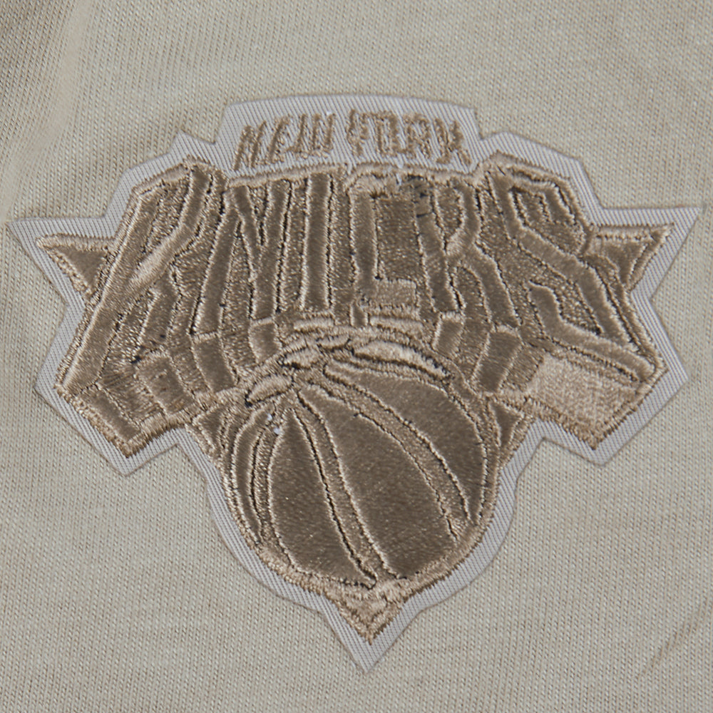 NBA NEW YORK KNICKS NEUTRAL T-SHIRT À MANCHES COURTES ET À COUPE CARRÉE POUR FILLE JUNIOR (TAUPE)