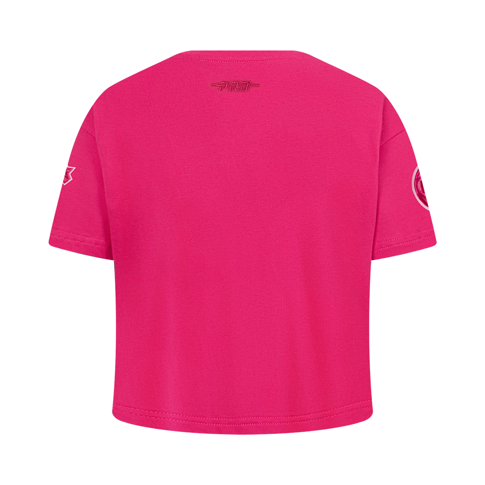 NBA NEW YORK KNICKS TRIPLE PINK BIG GIRL'S SHORT SLEEVE BOXY TEE (BEETROOT PURPLE)
