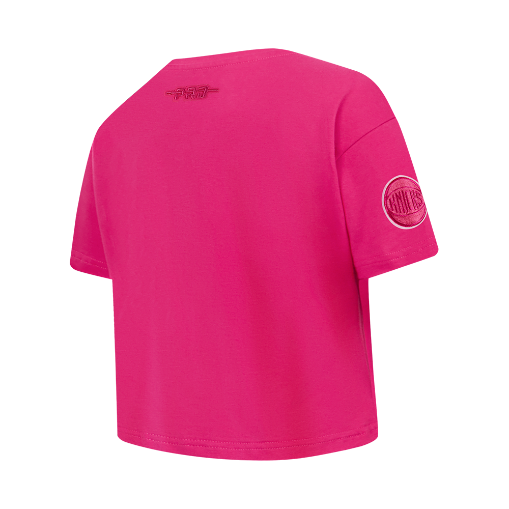 NBA NEW YORK KNICKS TRIPLE PINK BIG GIRL'S SHORT SLEEVE BOXY TEE (BEETROOT PURPLE)