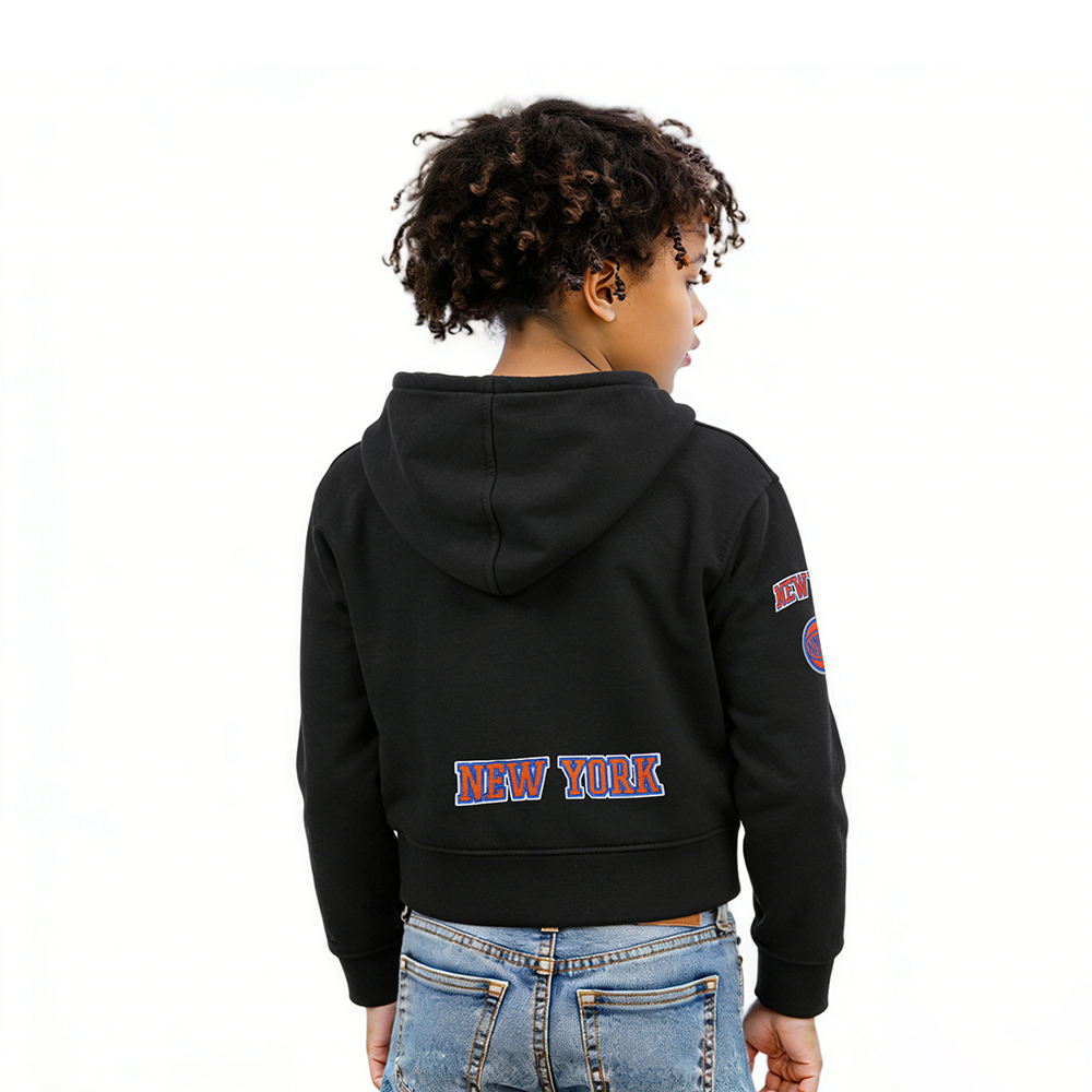 NBA NEW YORK KNICKS CLASSIC BIG GIRL'S FLC FZ HOODIE (BLACK)