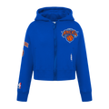 NBA NEW YORK KNICKS CLASSIC BIG GIRL'S FLC FZ HOODIE (ROYAL BLUE)