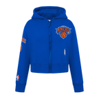 NBA NEW YORK KNICKS CLASSIC BIG GIRL'S FLC FZ HOODIE (ROYAL BLUE)