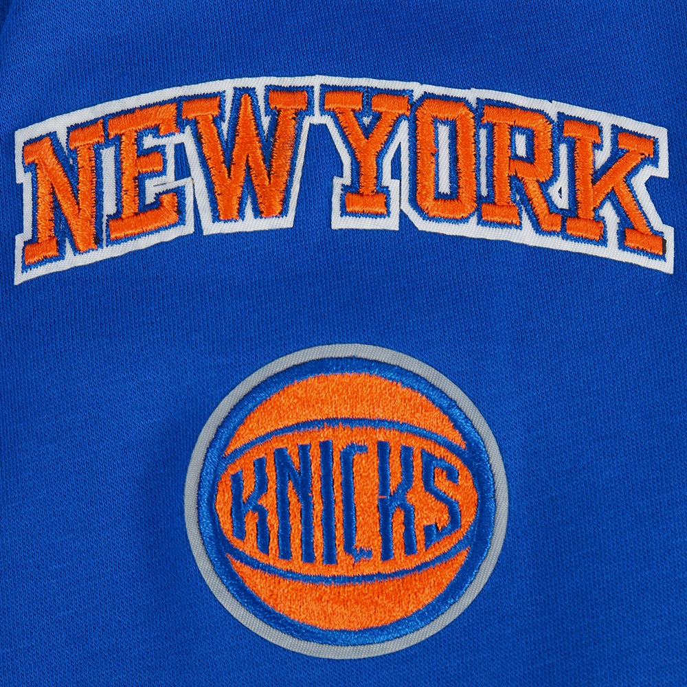 NBA NEW YORK KNICKS CLASSIC BIG GIRL'S FLC FZ HOODIE (ROYAL BLUE)
