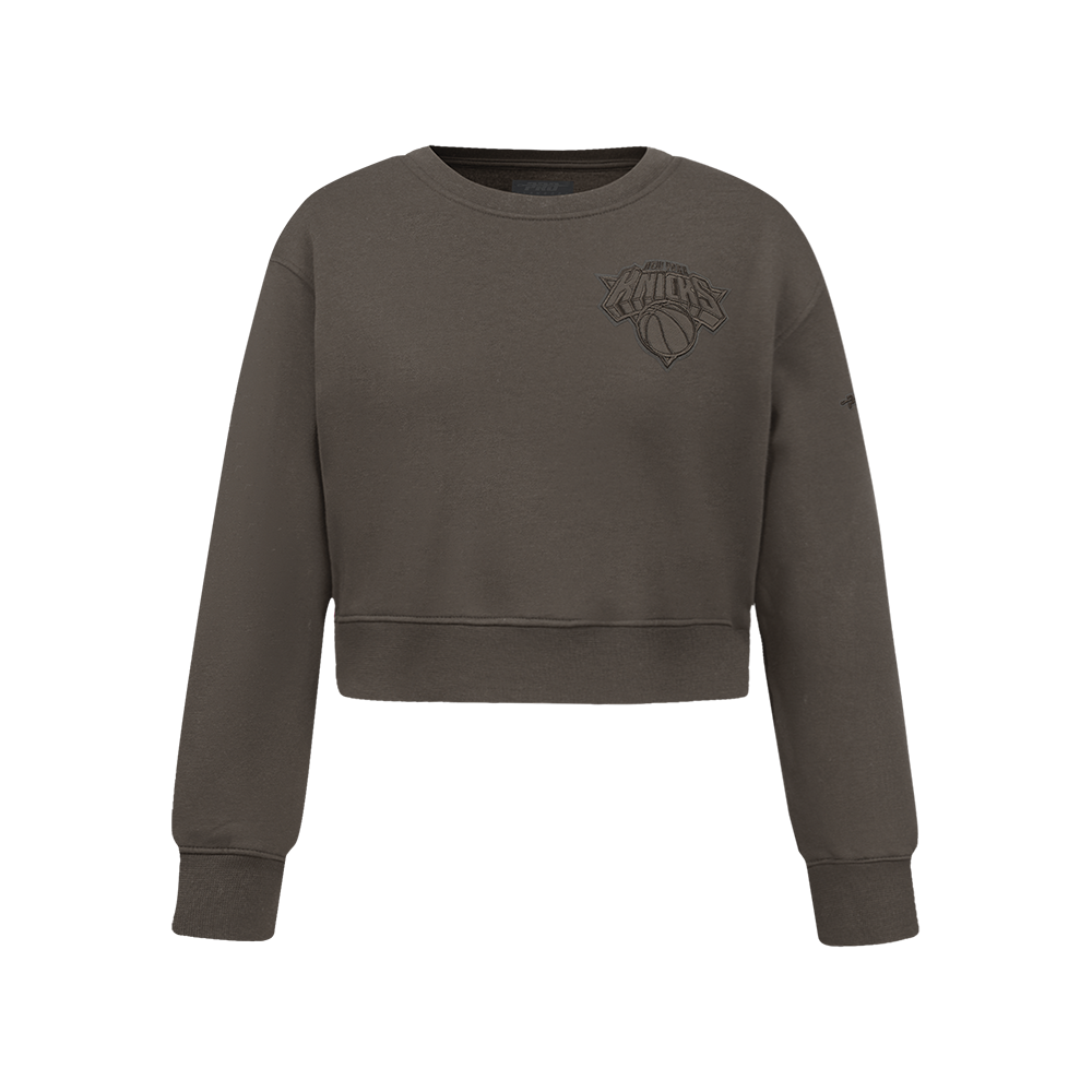 NBA NEW YORK KNICKS NEUTRAL CHANDAIL À COL ROND EN MOLLETON POUR FILLE JUNIOR (TAUPE FONCÉ)