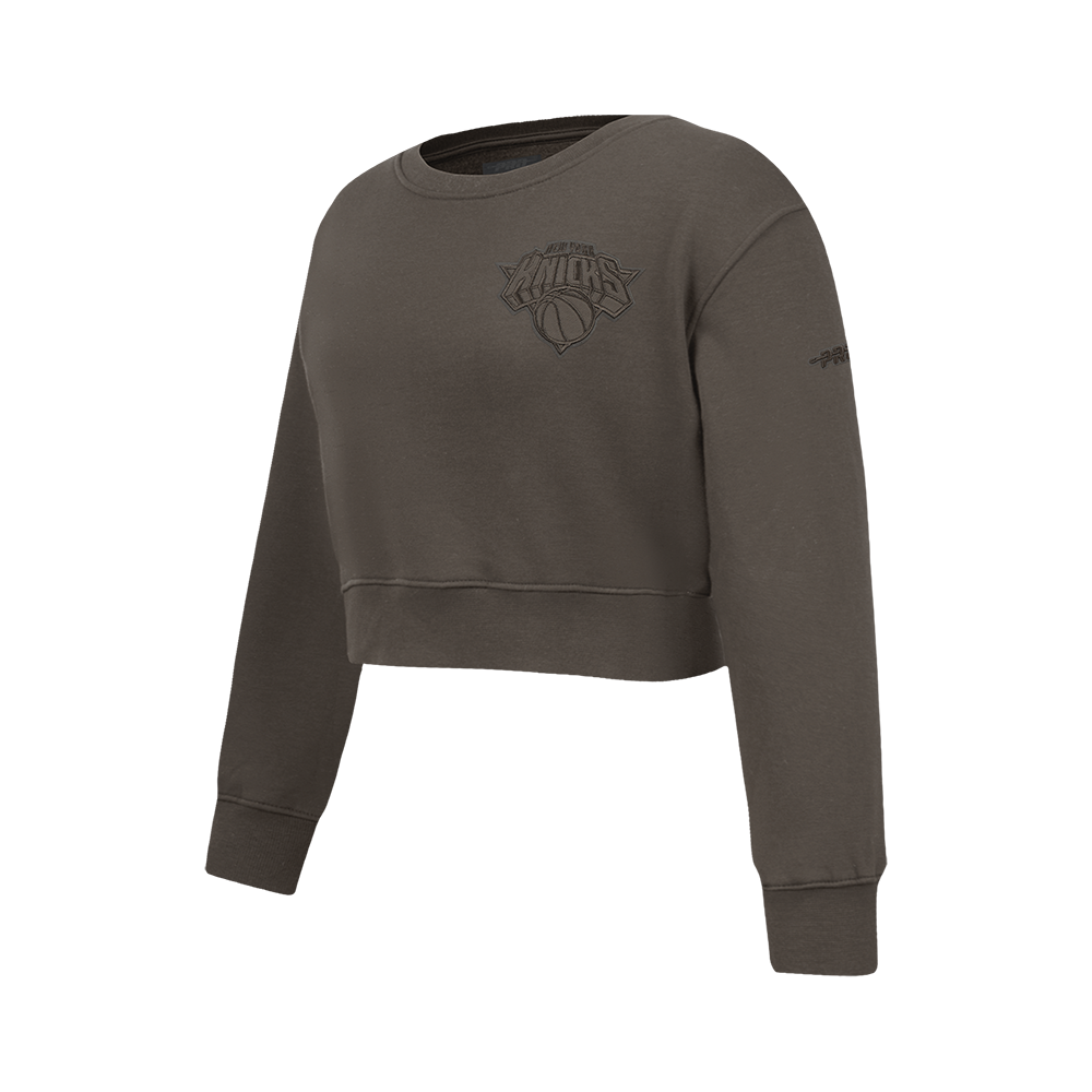 NBA NEW YORK KNICKS NEUTRAL CHANDAIL À COL ROND EN MOLLETON POUR FILLE JUNIOR (TAUPE FONCÉ)