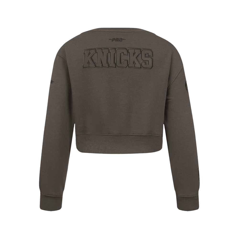 NBA NEW YORK KNICKS NEUTRAL CHANDAIL À COL ROND EN MOLLETON POUR FILLE JUNIOR (TAUPE FONCÉ)