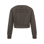 NBA NEW YORK KNICKS NEUTRAL CHANDAIL À COL ROND EN MOLLETON POUR FILLE JUNIOR (TAUPE FONCÉ)