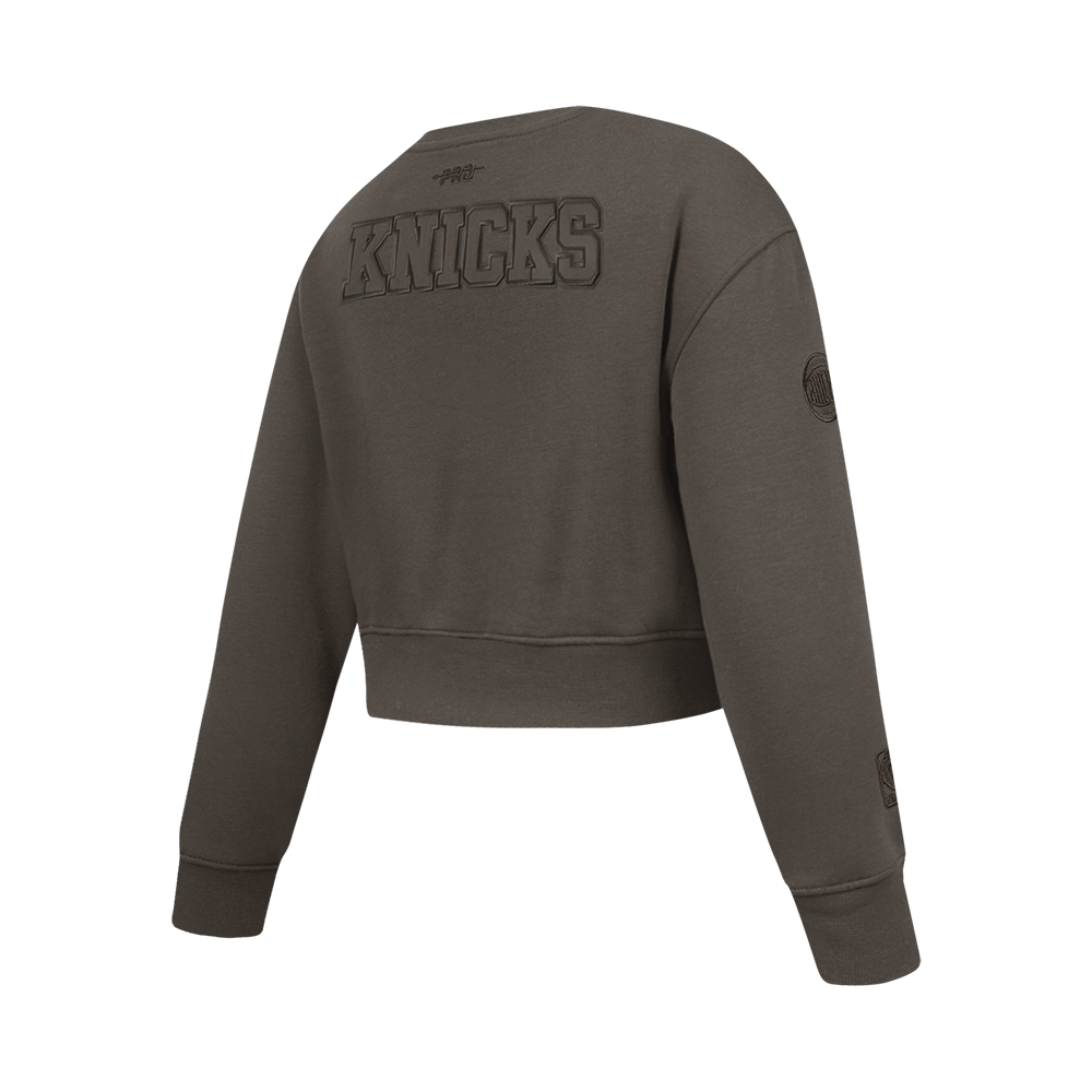 NBA NEW YORK KNICKS NEUTRAL CHANDAIL À COL ROND EN MOLLETON POUR FILLE JUNIOR (TAUPE FONCÉ)