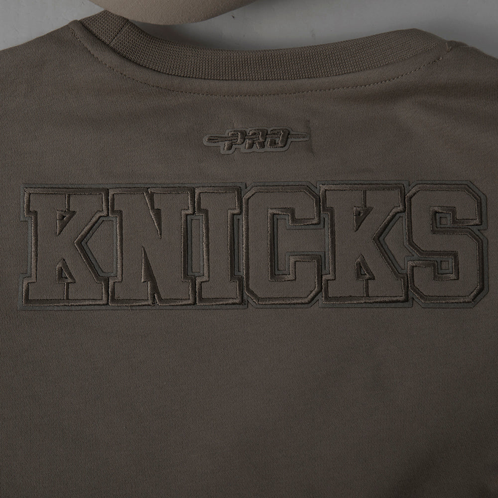 NBA NEW YORK KNICKS NEUTRAL CHANDAIL À COL ROND EN MOLLETON POUR FILLE JUNIOR (TAUPE FONCÉ)