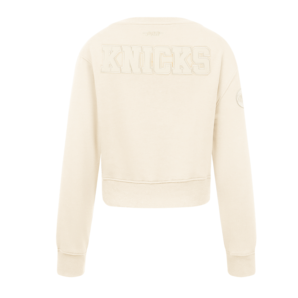NBA NEW YORK KNICKS NEUTRAL CHANDAIL À COL ROND EN MOLLETON POUR FILLE JUNIOR (COQUILLE D'ŒUF)