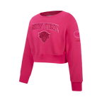 NBA NEW YORK KNICKS CHANDAIL À COL ROND TRIPLE ROSE EN MOLLETON POUR FILLE JUNIOR (VIOLET BETTERAVE)