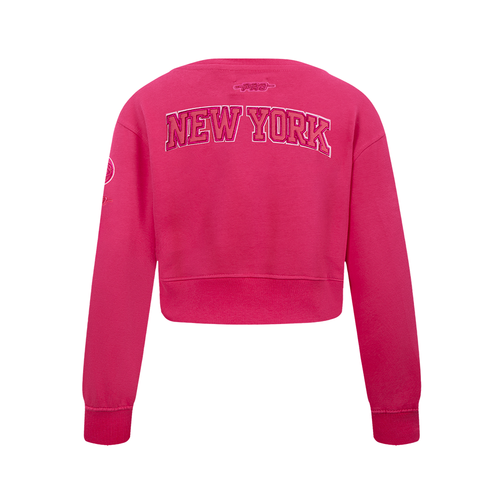 NBA NEW YORK KNICKS CHANDAIL À COL ROND TRIPLE ROSE EN MOLLETON POUR FILLE JUNIOR (VIOLET BETTERAVE)