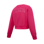 NBA NEW YORK KNICKS CHANDAIL À COL ROND TRIPLE ROSE EN MOLLETON POUR FILLE JUNIOR (VIOLET BETTERAVE)