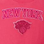 NBA NEW YORK KNICKS CHANDAIL À COL ROND TRIPLE ROSE EN MOLLETON POUR FILLE JUNIOR (VIOLET BETTERAVE)