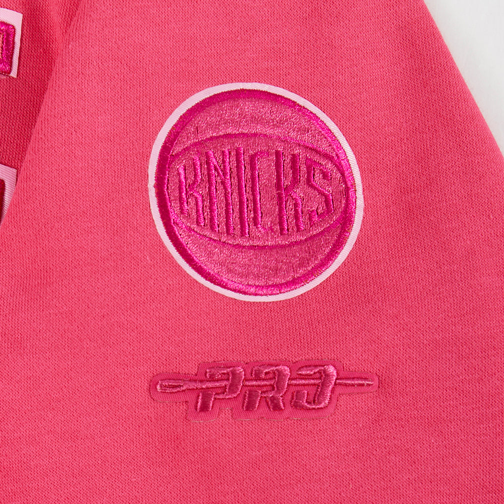 NBA NEW YORK KNICKS CHANDAIL À COL ROND TRIPLE ROSE EN MOLLETON POUR FILLE JUNIOR (VIOLET BETTERAVE)