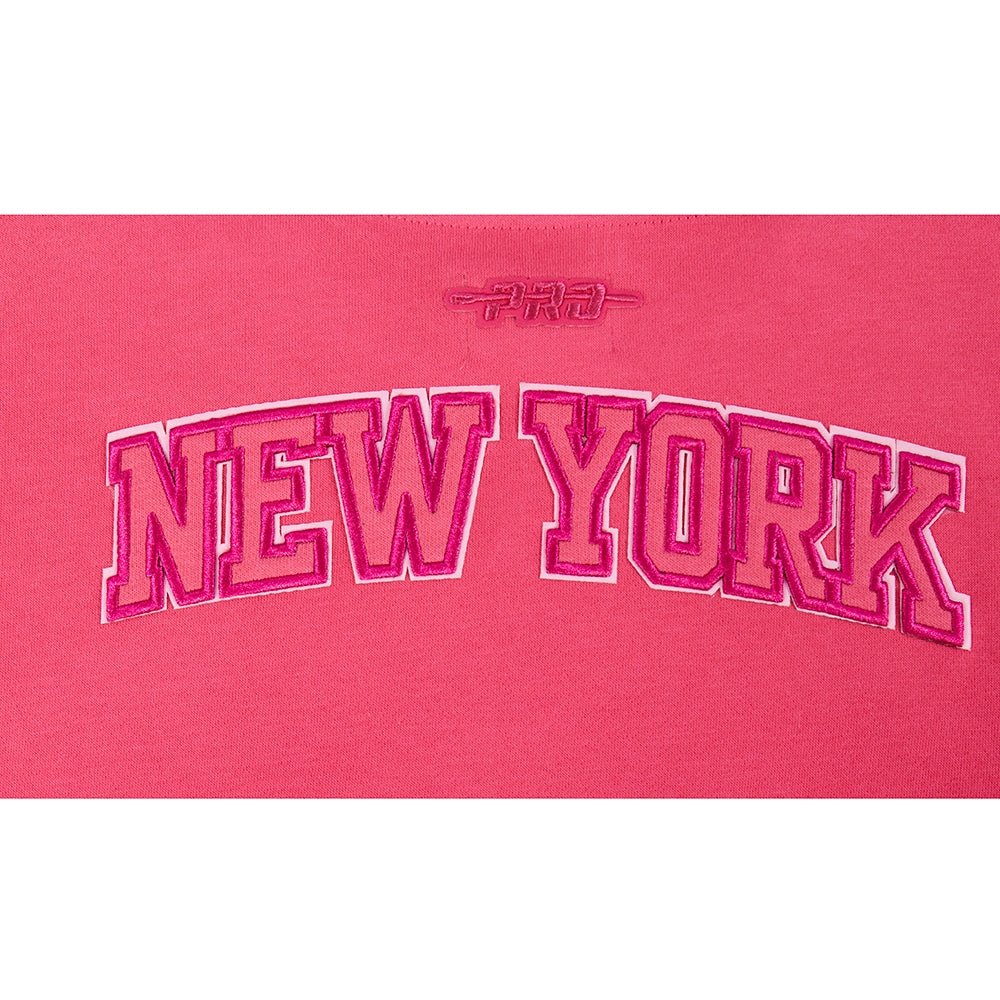 NBA NEW YORK KNICKS CHANDAIL À COL ROND TRIPLE ROSE EN MOLLETON POUR FILLE JUNIOR (VIOLET BETTERAVE)