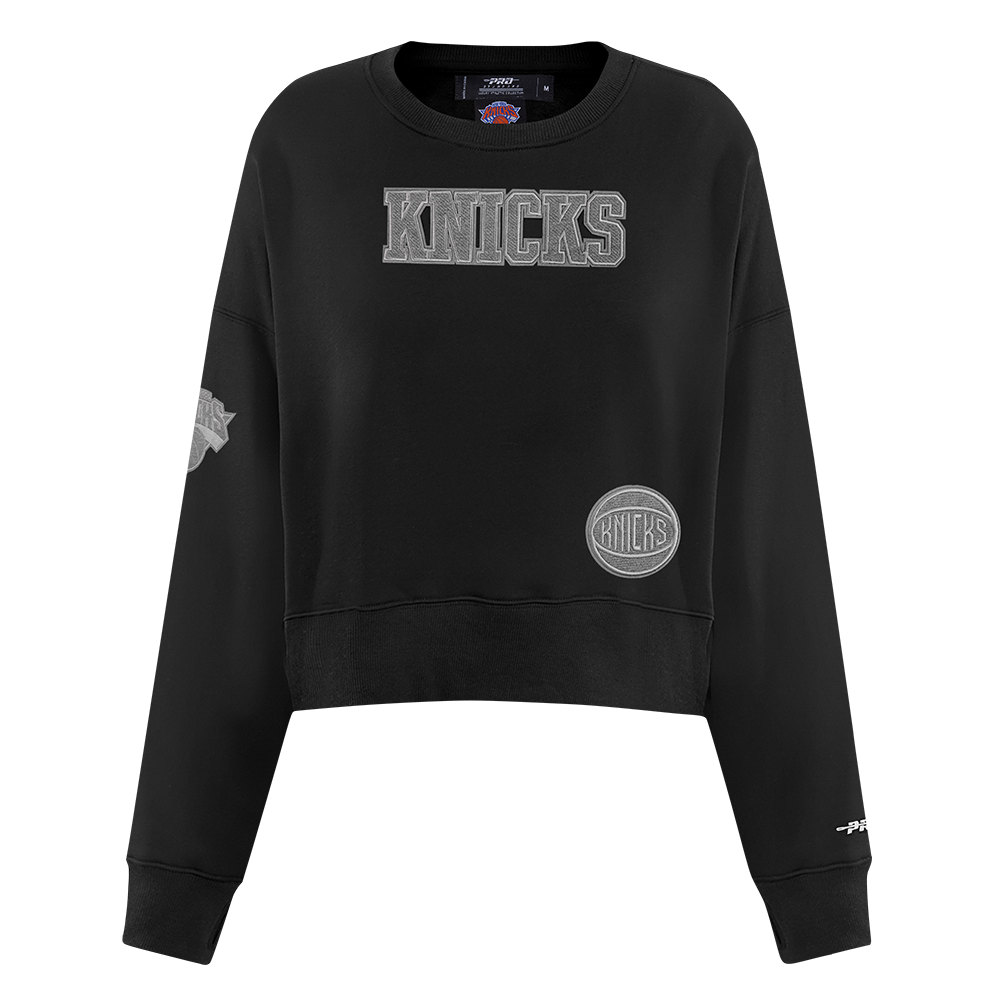 NBA NEW YORK KNICKS REVERSE FRENCH TERRY CHANDAIL À COL ROND EN MOLLETON POUR FEMME (NOIR)