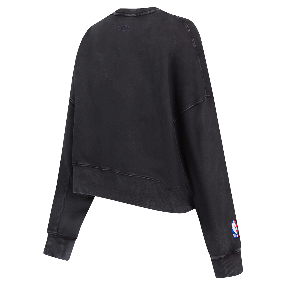 NBA NEW YORK KNICKS CHANDAIL OUATÉ À COL ROND POUR FEMME (NOIR DÉLAVÉ)
