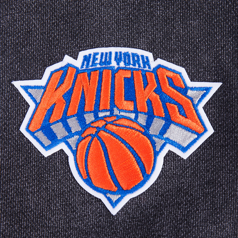 NBA NEW YORK KNICKS CHANDAIL OUATÉ À COL ROND POUR FEMME (NOIR DÉLAVÉ)