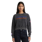 NBA NEW YORK KNICKS CHANDAIL OUATÉ À COL ROND POUR FEMME (NOIR DÉLAVÉ)