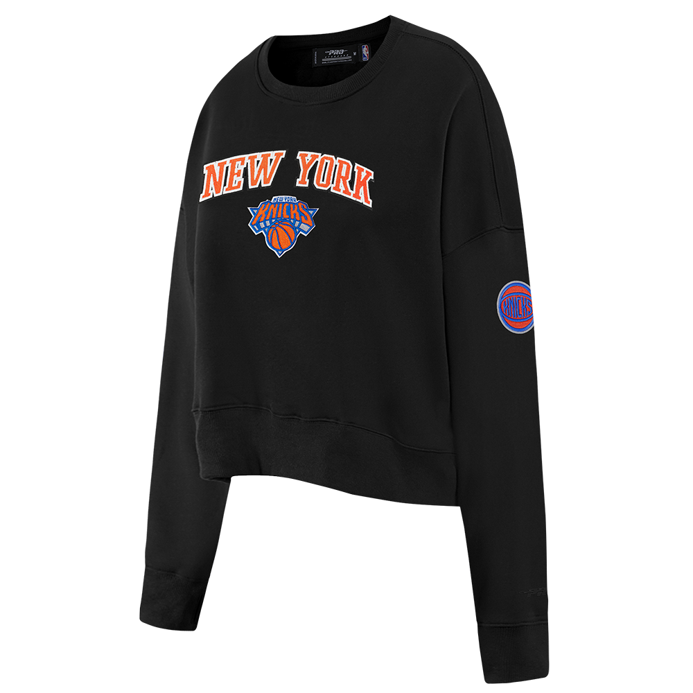 NBA NEW YORK KNICKS CLASSIC CHENILLE WOMEN'S SWEATSHIRT (BLACK)