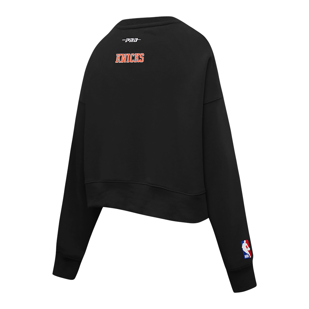 NBA NEW YORK KNICKS CLASSIC CHENILLE WOMEN'S SWEATSHIRT (BLACK)