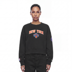 NBA NEW YORK KNICKS CLASSIC CHENILLE WOMEN'S SWEATSHIRT (BLACK)