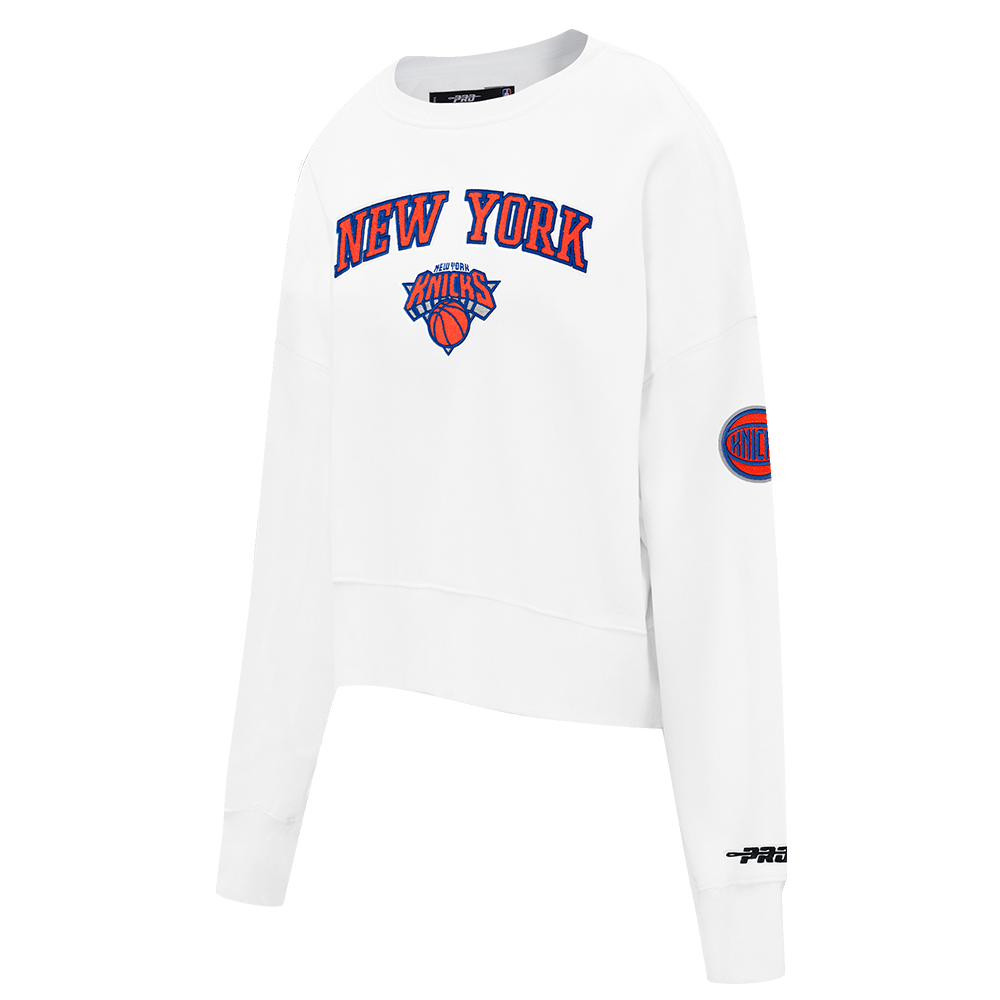 NBA NEW YORK KNICKS CLASSIC CHENILLE WOMEN'S SWEATSHIRT (WHITE)