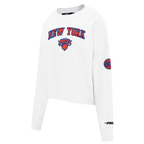NBA NEW YORK KNICKS CLASSIC CHENILLE WOMEN'S SWEATSHIRT (WHITE)